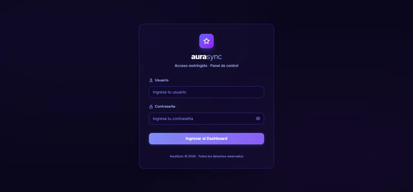 AuraSync — vista 1